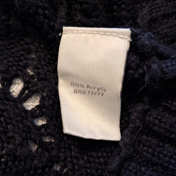 LC Lauren Conrad Open Weave Dolman Sleeve Black Sweater Size Large - Picture 7 of 7